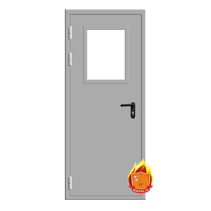 Дверь с огнестойкостью 60 минут (EIS 60) одностворчатая со стеклом